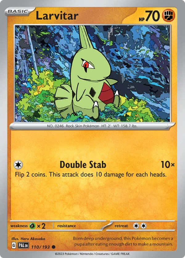 Pokémon TCG SV2: Paldea Evolved 110/193 Larvitar Common Ungraded
