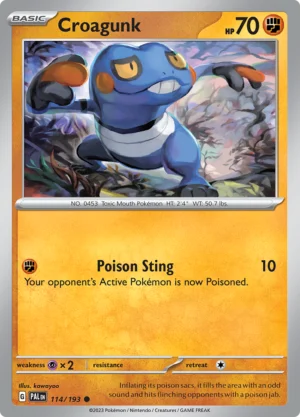 Pokémon TCG SV2: Paldea Evolved 114/193 Croagunk Common Ungraded