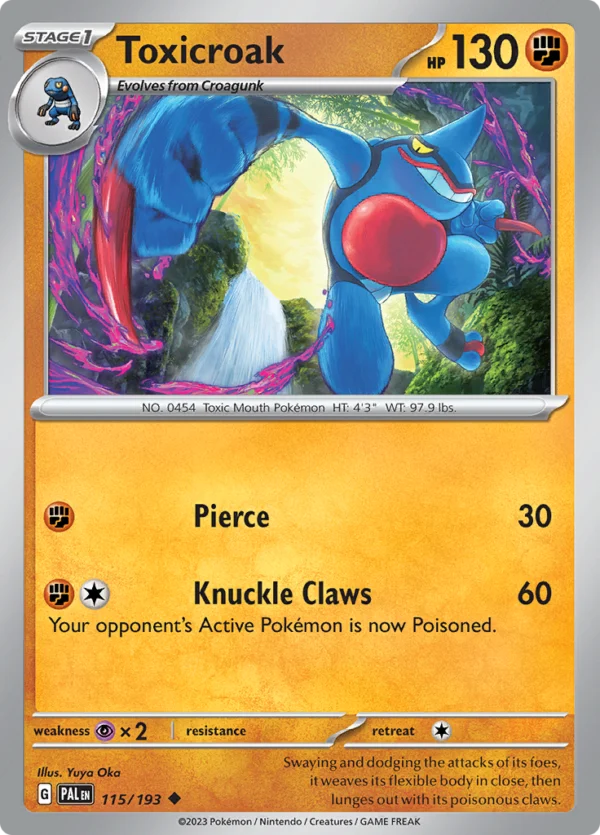 Pokémon TCG SV2: Paldea Evolved 115/193 Toxicroak Uncommon Ungraded