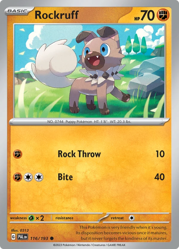Pokémon TCG SV2: Paldea Evolved 116/193 Rockruff Common Ungraded