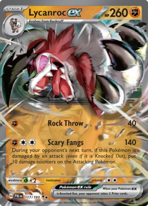 Pokémon TCG SV2: Paldea Evolved 117/193 Lycanroc ex Double Rare Ungraded