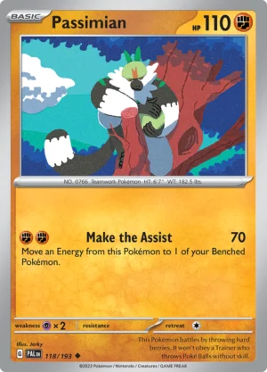 Pokémon TCG SV2: Paldea Evolved 118/193 Passimian Uncommon Ungraded