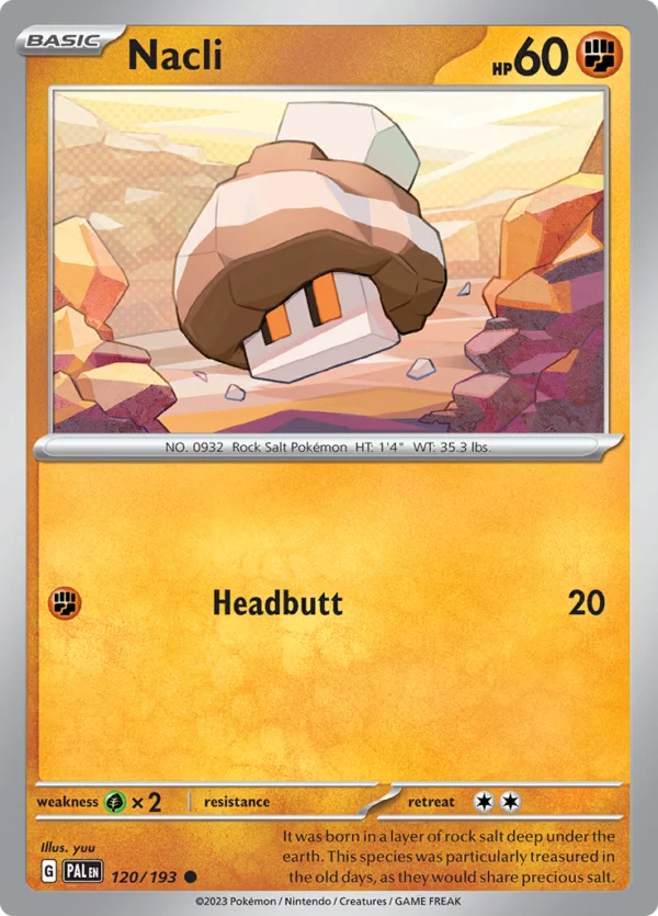 Pokémon TCG SV2: Paldea Evolved 120/193 Nacli Common Ungraded