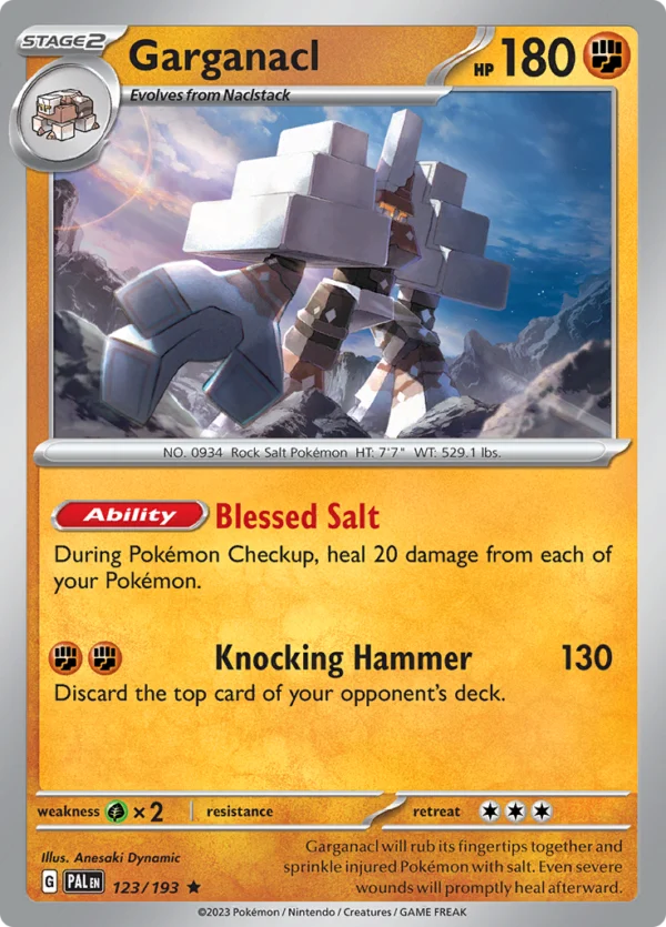 Pokémon TCG SV2: Paldea Evolved 123/193 Garganacl Rare Ungraded