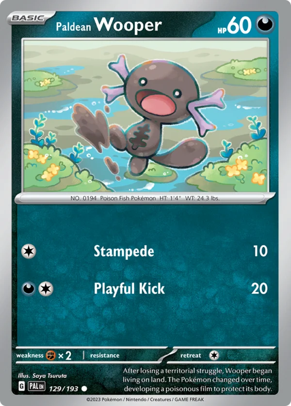 Pokémon TCG SV2: Paldea Evolved 129/193 Paldean Wooper Common Ungraded