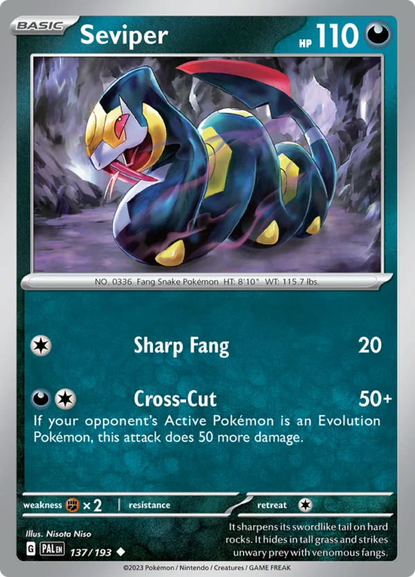 Pokémon TCG SV2: Paldea Evolved 137/193 Seviper Uncommon Ungraded