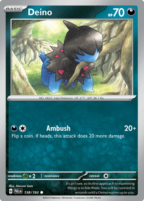 Pokémon TCG SV2: Paldea Evolved 138/193 Deino Common Ungraded