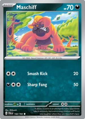 Pokémon TCG SV2: Paldea Evolved 142/193 Maschiff Common Ungraded