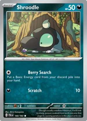 Pokémon TCG SV2: Paldea Evolved 144/193 Shroodle Common Ungraded