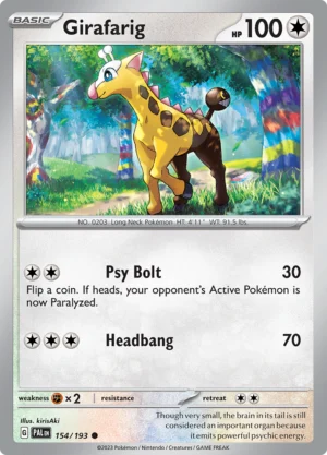Pokémon TCG SV2: Paldea Evolved 154/193 Girafarig Common Ungraded