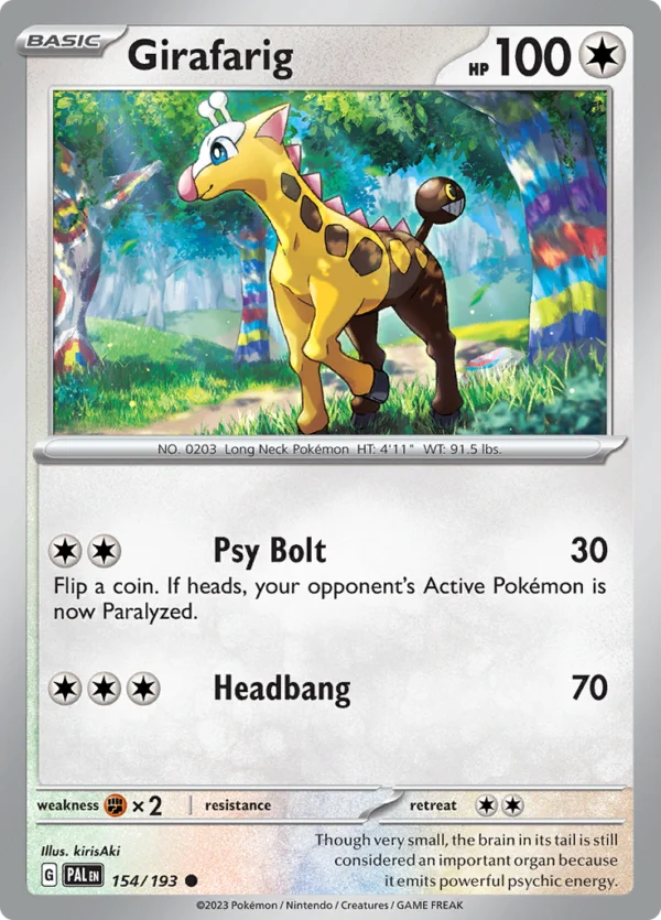 Pokémon TCG SV2: Paldea Evolved 154/193 Girafarig Common Ungraded