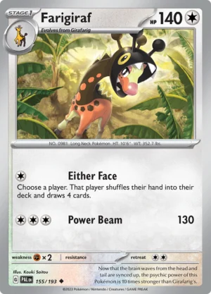 Pokémon TCG SV2: Paldea Evolved 155/193 Farigiraf Uncommon Ungraded