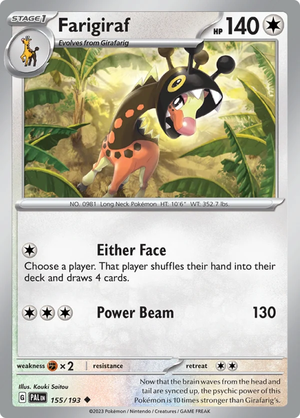 Pokémon TCG SV2: Paldea Evolved 155/193 Farigiraf Uncommon Ungraded