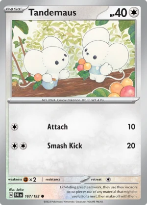 Pokémon TCG SV2: Paldea Evolved 167/193 Tandemaus Common Ungraded