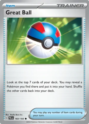 Pokémon TCG SV2: Paldea Evolved 183/193 Great Ball Common Ungraded