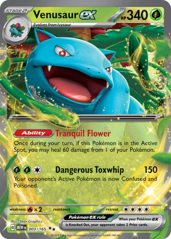 Pokémon TCG SV: Scarlet & Violet 151 003/165 Venusaur ex Double Rare Ungraded