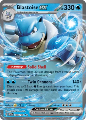 Pokémon TCG SV: Scarlet & Violet 151 009/165 Blastoise ex Double Rare Ungraded