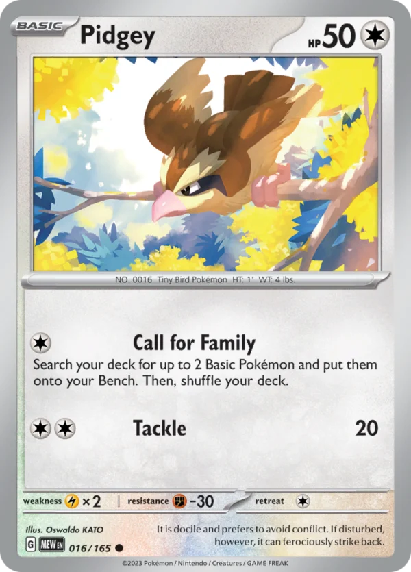 Pokémon TCG SV: Scarlet & Violet 151 016/165 Pidgey Common Ungraded