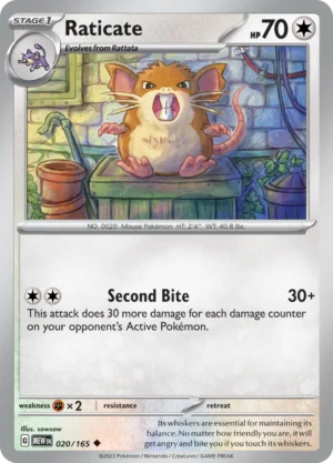 Pokémon TCG SV: Scarlet & Violet 151 020/165 Raticate Uncommon Ungraded
