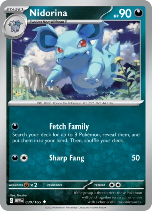 Pokémon TCG SV: Scarlet & Violet 151 030/165 Nidorina Uncommon Ungraded