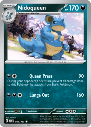 Pokémon TCG SV: Scarlet & Violet 151 031/165 Nidoqueen Uncommon Ungraded