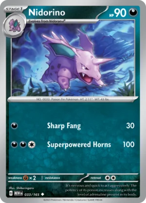 Pokémon TCG SV: Scarlet & Violet 151 033/165 Nidorino Uncommon Ungraded