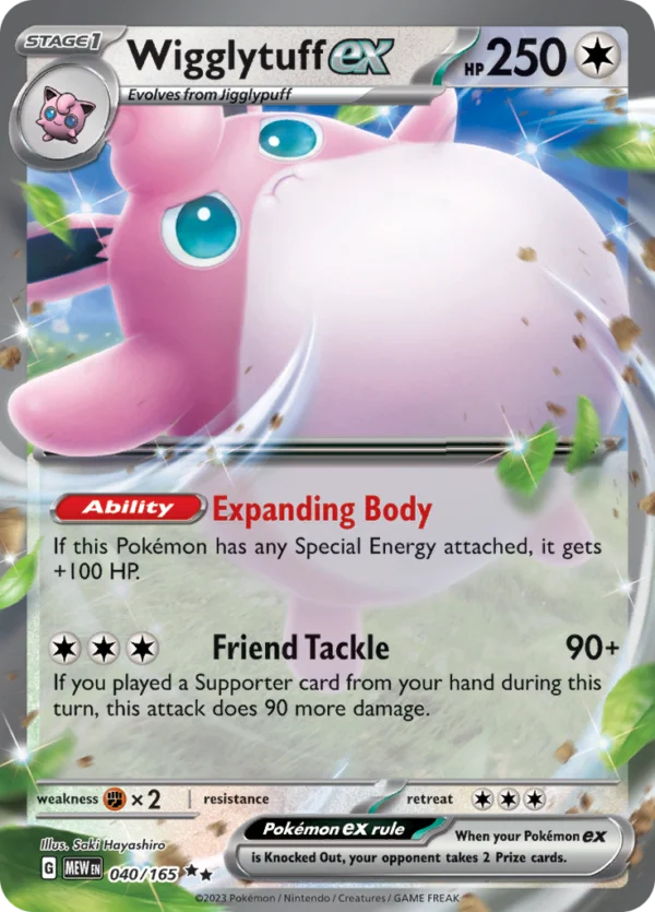 Pokémon TCG SV: Scarlet & Violet 151 040/165 Wigglytuff ex Double Rare Ungraded