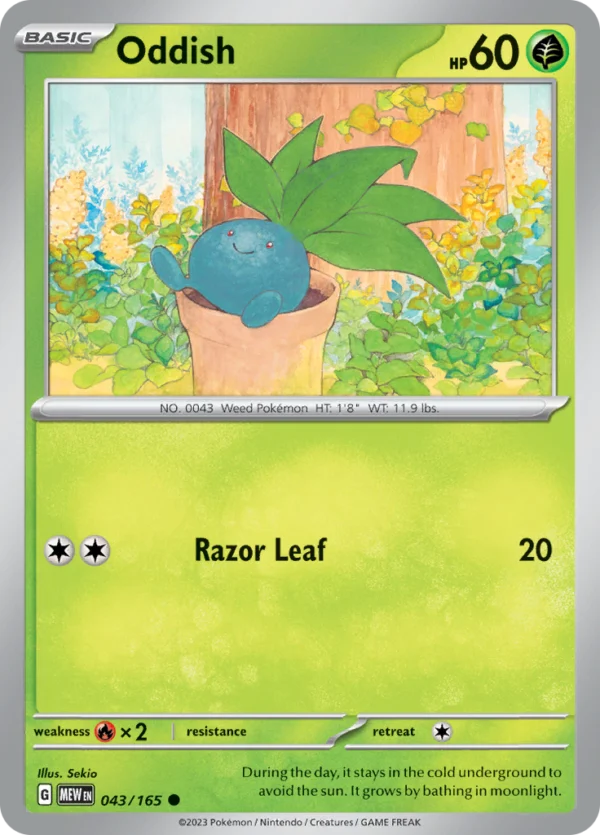 Pokémon TCG SV: Scarlet & Violet 151 043/165 Oddish Common Ungraded