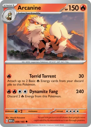 Pokémon TCG SV: Scarlet & Violet 151 059/165 Arcanine Uncommon Ungraded