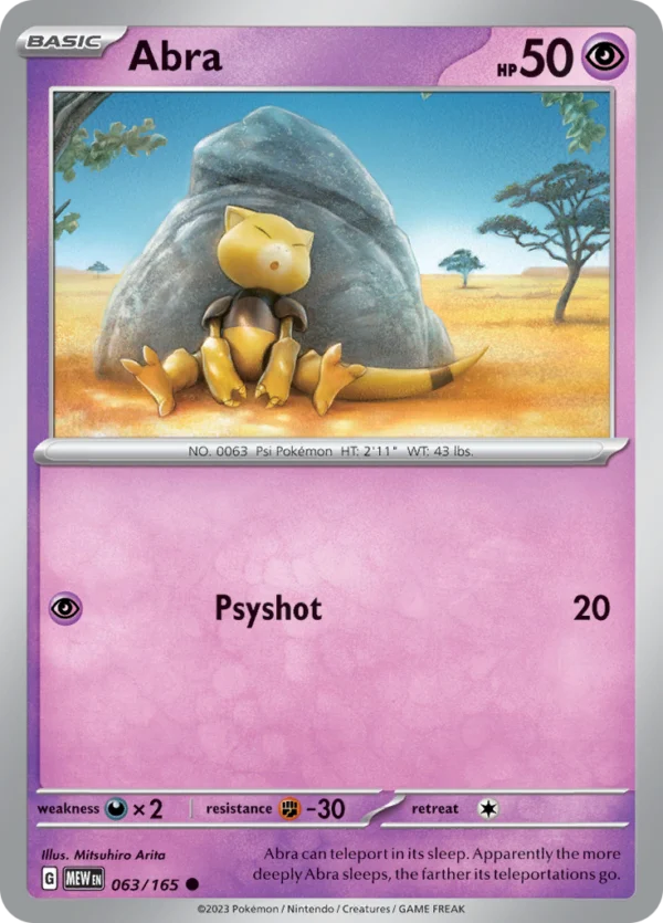 Pokémon TCG SV: Scarlet & Violet 151 063/165 Abra Common Ungraded