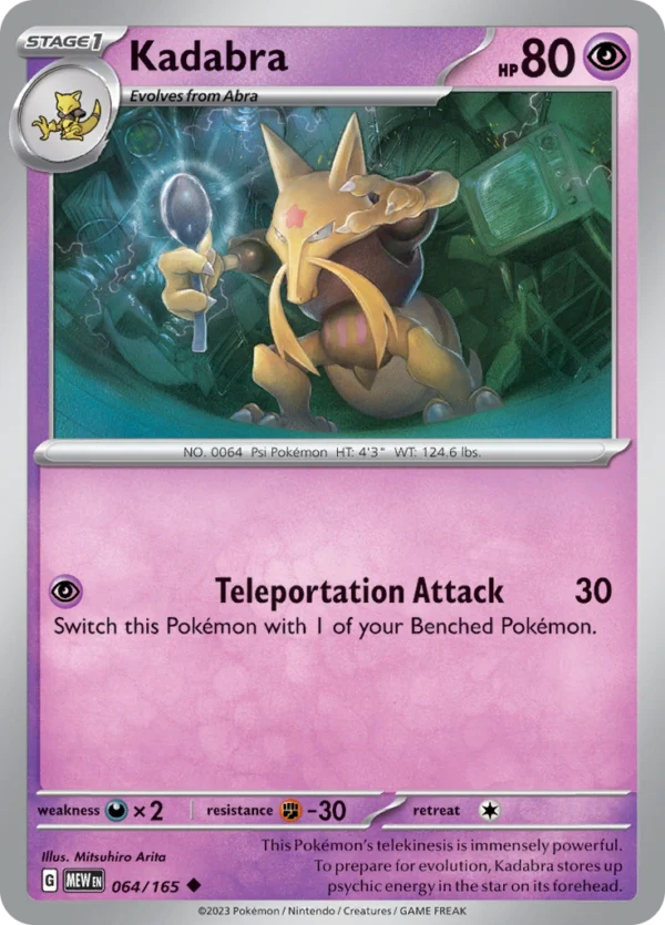 Pokémon TCG SV: Scarlet & Violet 151 064/165 Kadabra Uncommon Ungraded