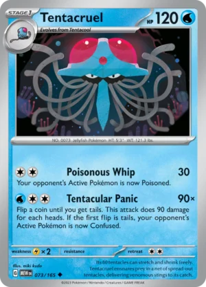 Pokémon TCG SV: Scarlet & Violet 151 073/165 Tentacruel Uncommon Ungraded