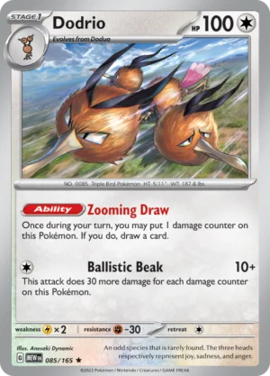 Pokémon TCG SV: Scarlet & Violet 151 085/165 Dodrio Rare Ungraded