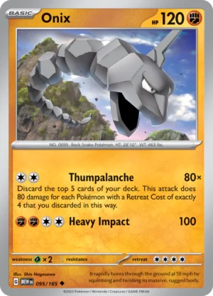Pokémon TCG SV: Scarlet & Violet 151 095/165 Onix Uncommon Ungraded