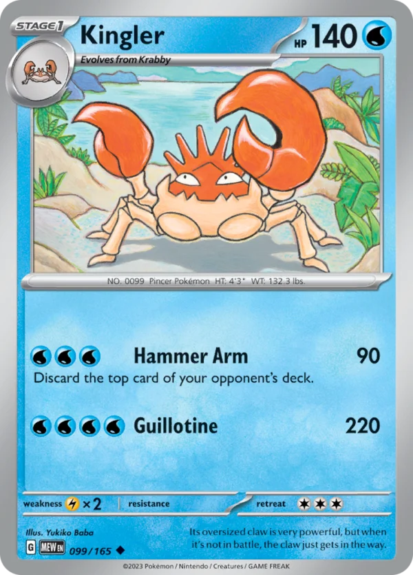 Pokémon TCG SV: Scarlet & Violet 151 099/165 Kingler Uncommon Ungraded