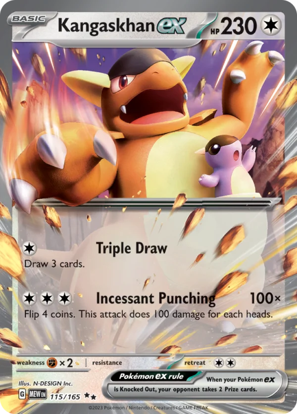 Pokémon TCG SV: Scarlet & Violet 151 115/165 Kangaskhan ex Double Rare Ungraded