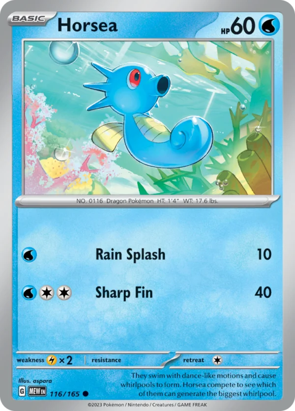 Pokémon TCG SV: Scarlet & Violet 151 116/165 Horsea Common Ungraded