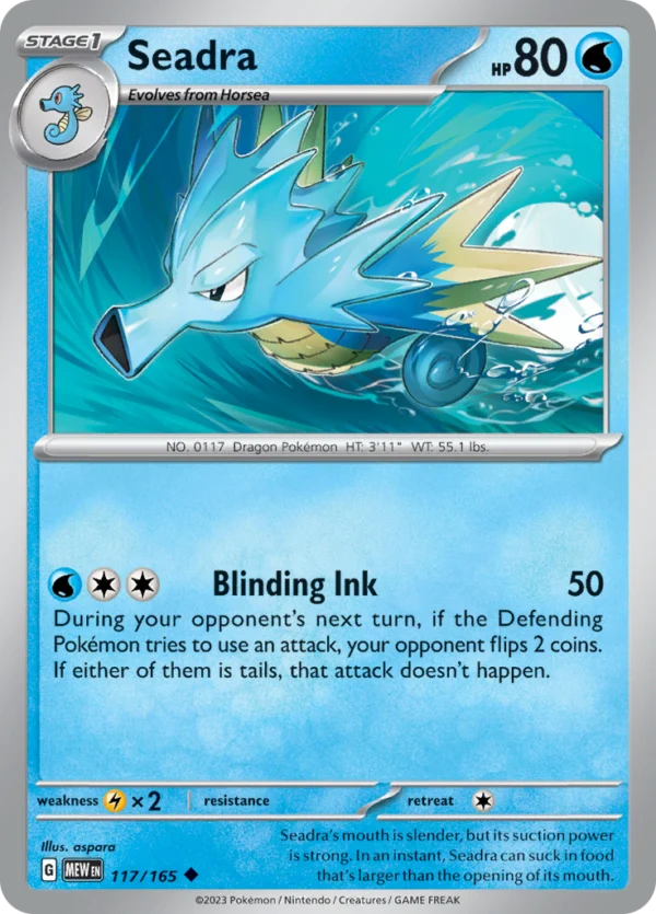 Pokémon TCG SV: Scarlet & Violet 151 117/165 Seadra Uncommon Ungraded
