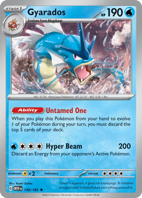 Pokémon TCG SV: Scarlet & Violet 151 130/165 Gyarados Rare Ungraded