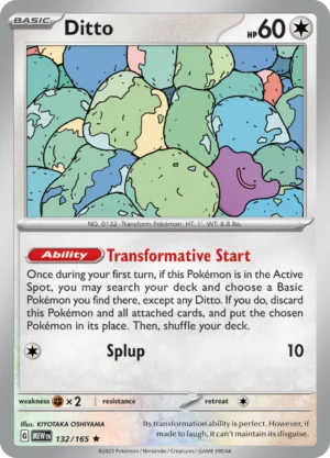 Pokémon TCG SV: Scarlet & Violet 151 132/165 Ditto Rare Ungraded