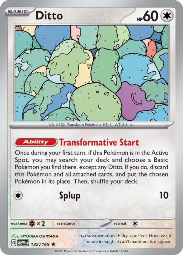 Pokémon TCG SV: Scarlet & Violet 151 132/165 Ditto Rare Ungraded