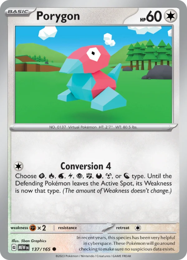 Pokémon TCG SV: Scarlet & Violet 151 137/165 Porygon Common Ungraded