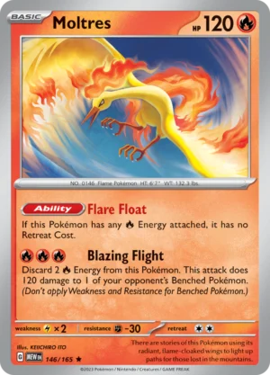 Pokémon TCG SV: Scarlet & Violet 151 146/165 Moltres Rare Ungraded