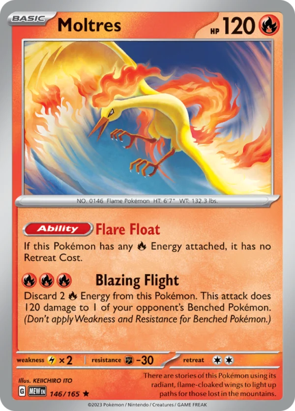 Pokémon TCG SV: Scarlet & Violet 151 146/165 Moltres Rare Ungraded