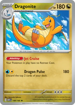 Pokémon TCG SV: Scarlet & Violet 151 149/165 Dragonite Rare Ungraded