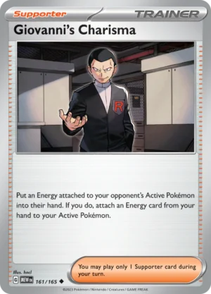 Pokémon TCG SV: Scarlet & Violet 151 161/165 Giovanni's Charisma Uncommon Ungraded