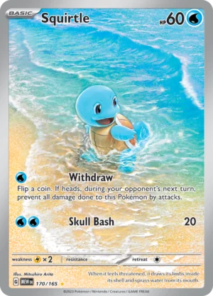 Pokémon TCG Squirtle 170/165 SV: Scarlet & Violet 151 IR Holo Ungraded
