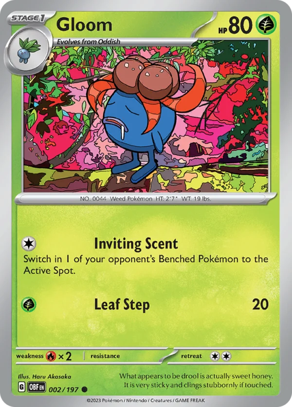 Pokémon TCG SV3: Obsidian Flames 002/197 Gloom Common Ungraded