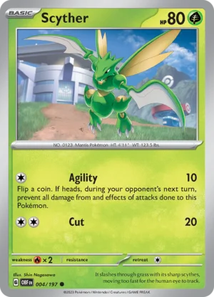 Pokémon TCG SV3: Obsidian Flames 004/197 Scyther Common Ungraded