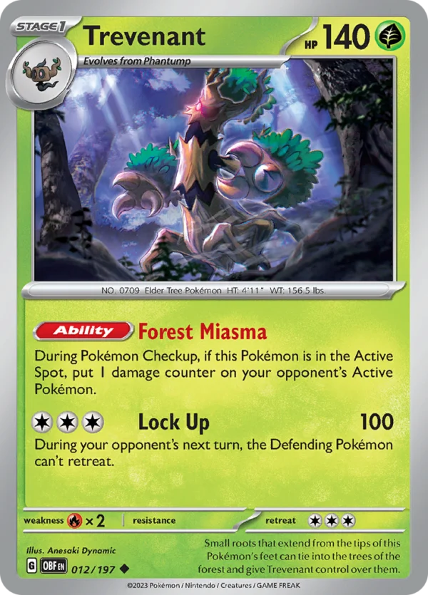 Pokémon TCG SV3: Obsidian Flames 012/197 Trevenant Uncommon Ungraded